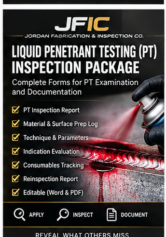 Liquid Penetrant Testing (PT) Inspection Package