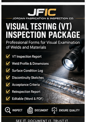 Visual Testing (VT) Inspection Package